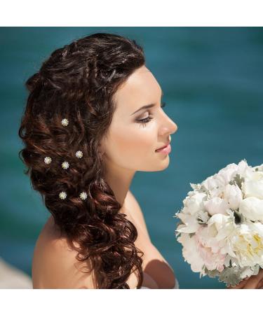 Ammei Crystal Bridal Hair Pins Clips Wedding Hair Accessories Hair Set Jewelry With Rhinestone For Brides and Bridesmaids Set Of 12 (AB Rose Gold) - Buy Online on GoSupps.com