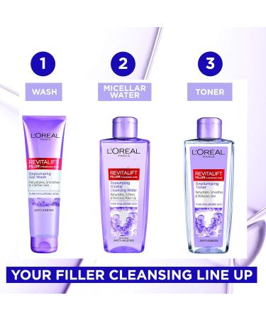 L'Oreal Paris Revitalift Filler + Hyaluronic Acid Micellar Water - Gentle Cleansing for Plump & Hydrated Skin - Buy Online on GoSupps.com