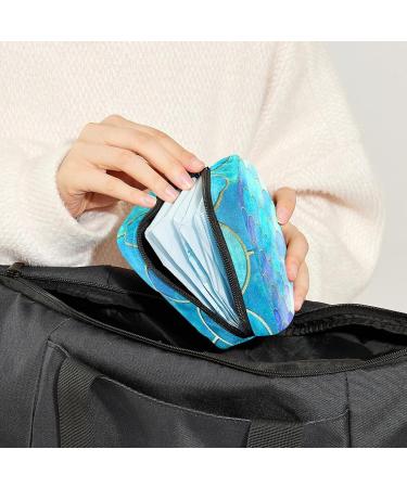 Mermaid Blue Fish Scales Period Bag | Sanitary Napkin Storage & Travel Makeup Pouch - GIAPB Color4988 - Buy Online on GoSupps.com