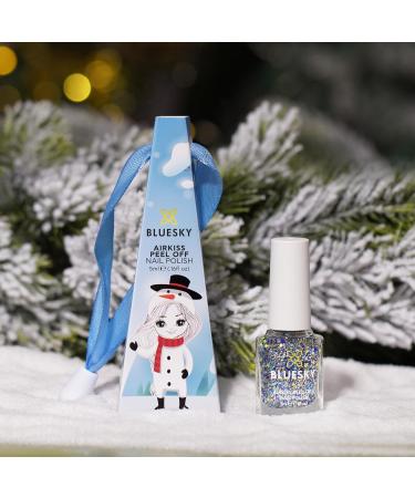 Blue Sky Christmas Kids Nail Varnish Bauble - Snowman Blue Multicolour Glitter 5ml - Buy Online on GoSupps.com
