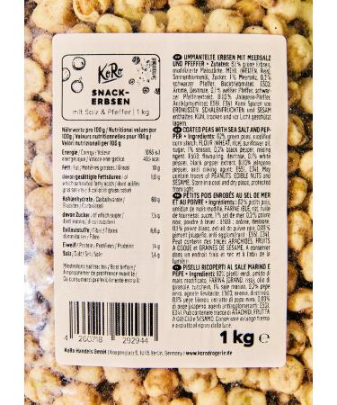 KoRo Snack Peas Salt & Pepper 1 kg - Vegan Spicy Snack for Couch Evenings - Healthy International Shipping - Buy Online on GoSupps.com