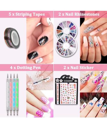 48W Poly Nail Gel Kit - 6Pcs 15ml Extension Gel, 4Pcs 8ml Gel Polish, Slip Solution, 100 False Nail Tips - All-in-One Manicure Starter Kit (10 Colors) - Buy Online on GoSupps.com