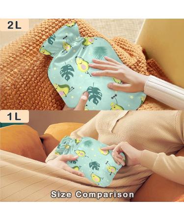 NAANLE PALMBLATT Funny Avocado Hot Water Bottle - 1L Transparent Cover for Bed & Hand/Foot Warmer Pain Relief & Heat Therapy - Buy Online on GoSupps.com