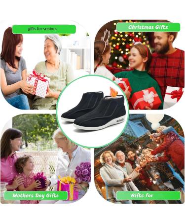 Women's Stylish Diabetic Shoes - Wide Width Thermal Fleece Lined Walking Shoes for Swollen Feet & Plantar Fasciitis - Lightweight & Pressure-Free - Size 9 Black - Buy Online on GoSupps.com