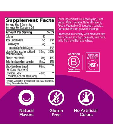 OLLY Immunity Gummy - Elderberry, Zinc, Vitamin C Supplement for Active Immune Support - 90 Count - Buy Online on GoSupps.com