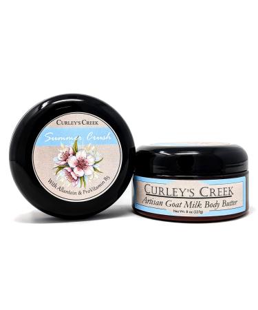 Curley's Creek Goat Milk Body Butters | Handmade Natural Skincare | Summer Crush | 8 Ounce | Allantoin & ProVitamin B5