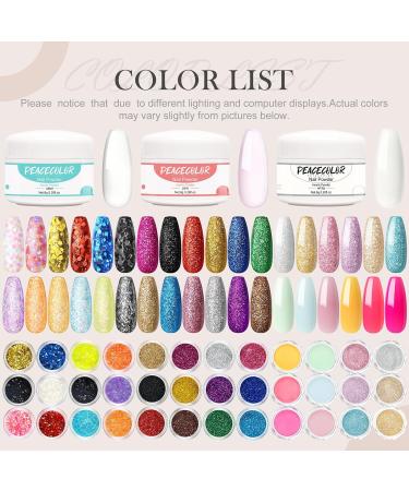 PEACECOLOR Acrylic Nail Kits Full Set for Beginners with Pink Clear White Acrylic Powder and Liquid 36PC Glitter Nail Decoration Powder Top Base Coat for Acrylic Nail Extension Carving Beauty Gifts XA-48 - Buy Online on GoSupps.com