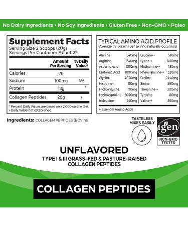 Orgain Collagen Peptides Protein Powder - 1 lb | Boost Skin, Hair & Joint Health - Buy Online on GoSupps.com