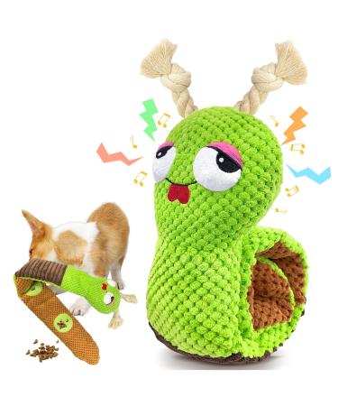 Aeitpet Interactive dog toys with squeaking for large small dogs dog toys intelligence intelligence toys for dog training soft plush snails puppy toys for dental care green_ snail