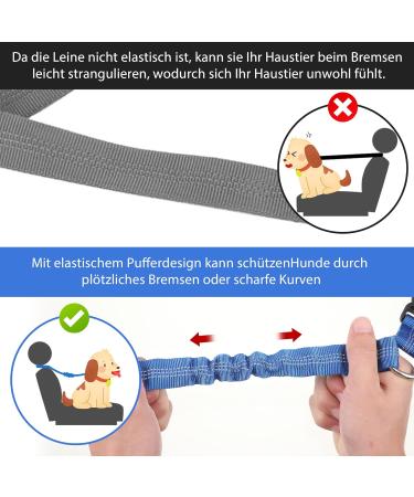 Adjustable Dog Car Headrest Safety Harness | Elastic Seat Belt for Small & Medium Dogs - Blue - Buy Online on GoSupps.com