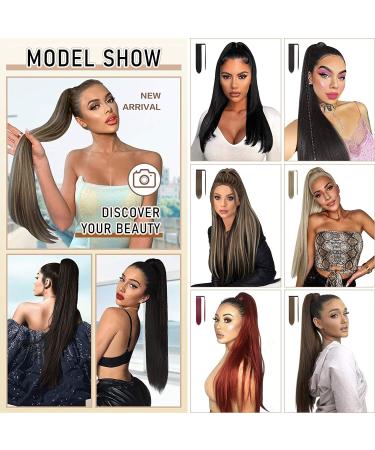 Sofeiyan 30 inch Synthetic Hair Ponytail Extension - Darkest Brown & Dark Auburn Mix - Buy Online on GoSupps.com