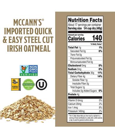 McCann's Irish Oatmeal  Quick & Easy Steel Cut Oats  24 Ounce - Buy Online on GoSupps.com