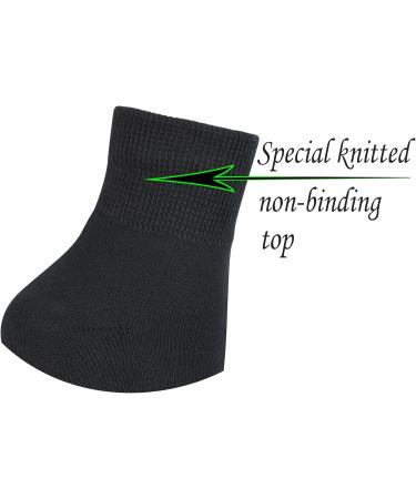 Yomandamor Women's Non-Binding Cotton Ankle Diabetic Socks - 5 Pairs, Black - Buy Online on GoSupps.com