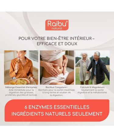 Digestive Enzymes - Lactase Bromelain Papain Protease Amylase Lipase and Probiotic - 90 Capsules - For Digestion Natural & Lab Tested Enzyme Complex Raibu - Buy Online on GoSupps.com