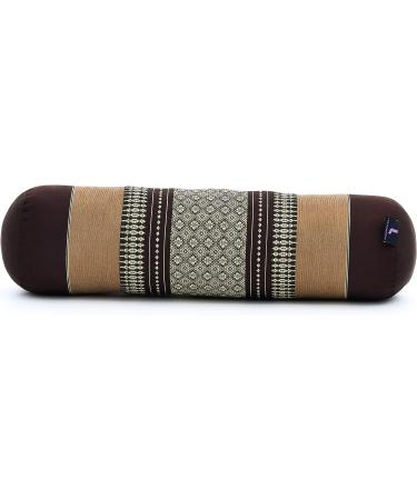 LEEWADEE Large Eco-Friendly Kapok Yoga Bolster for Meditation & Stretching - Brown - Buy Online on GoSupps.com