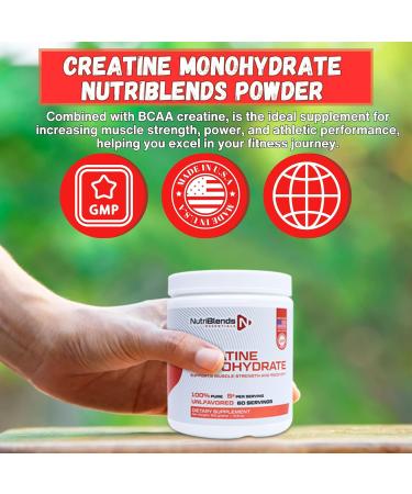 Buy NutriBlends Creatine Monohydrate Powder - 100% Pure Unflavored Vegan Keto Friendly - 300g Worldwide Nutrition Bundle with Multi-Purpose Key Chain - Buy Online on GoSupps.com