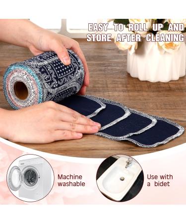 Vitalcozy 50-Pack Reusable Cotton Toilet Towels | Washable Bidet & Paperless Kitchen Towels | Eco-Friendly Vintage Flower Design - Buy Online on GoSupps.com