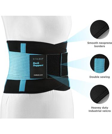 Vitalbak Back Bandage for Men & Women | Lumbar Support Belt | Relieves Hip & Back Pain | Adjustable Settings (Blue M) - Buy Online on GoSupps.com