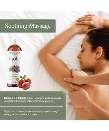 Plant Guru Jojoba Oil 8 fl. oz. Cold Pressed Unrefined - 100% Pure Natural Moisturizer For Skin Body Face And Hair Growth. Deeply Hydrating Carrier Oil For DIY Soap Making and Massage - Buy Online on GoSupps.com