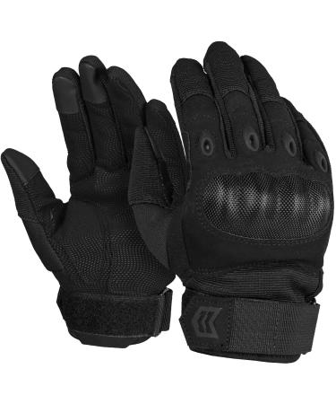 Mission Made Hellfox Tactical Gloves for Men Combat Hard Knuckle for Military Police Black Large