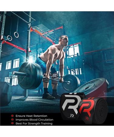 XR Knee Wraps 78 Elasticated Straps for Weightlifting | IPL & USP Approved, No-Slip Design for Squats, Powerlifting | Blue-White (Pair) - Buy Online on GoSupps.com