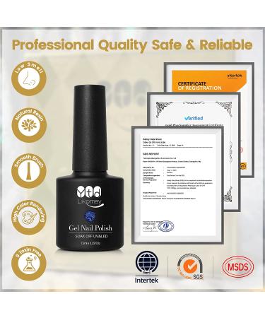 YTD Likomey Reflective Glitter Gel Nail Polish Set - Sapphire Blue & Pure Klein Blue Fashion Colors - Gold Combo Kit - Super Sparkly Diamond Disco DJ UV Top Coat - 2 Pcs (7.5ml each) - Buy Online on GoSupps.com