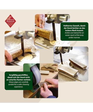 Chronobalance M Dental Care Causbie for Dogs - 2 Halved 100% Deer Antler Chewing Bones | Sustainable Dog Toys for Dental Hygiene - Buy Online on GoSupps.com