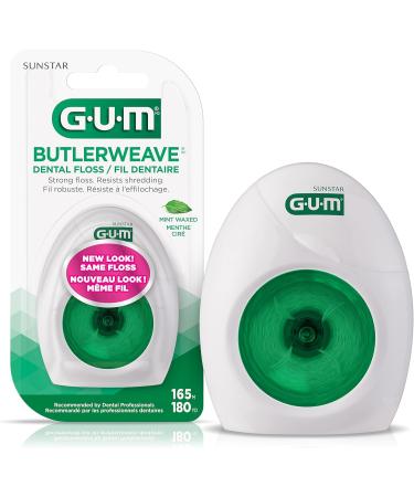 GUM ButlerWeave Dental Floss Mint Waxed 165M | GUM Deep Clean Expanding Dental Floss 2x40M 1 Count (Pack of 1) Mint Waxed + Expanding Dental Floss - Buy Online on GoSupps.com