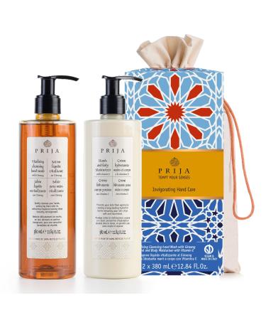 Prija Everyday Treatment Gift Pack (Contains Vitalizing Cleansing Hand Wash with Ginseng and Hands and Body Moisturizer with Vitamin E) - Vegan Friendly - Dermatologically Tested