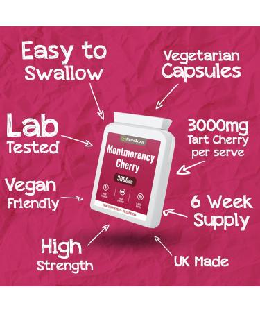 Montmorency Cherry Capsules - 10x Concentrated Tart Cherry Supplement | Uric Acid Cleanse & Sleep Support | UK Made Easy to Swallow & Lab Tested | 90 Vegetarian Capsules - Buy Online on GoSupps.com