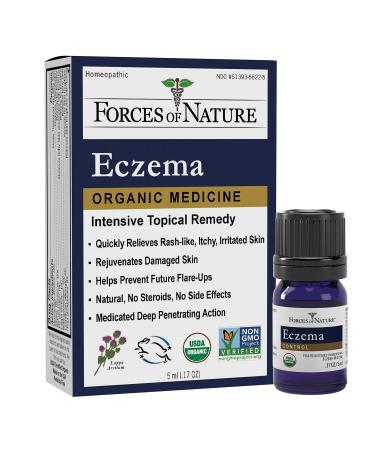 Forces Of Nature – Natural, organic eczema Care (5ml) Non Gmo, No Harmful Chemicals or Steroids –Relieve Dry, Itchy, Red, Irritated Skin While Soothing, Restoring Skin 0.17 Ounce (Pack of 1)