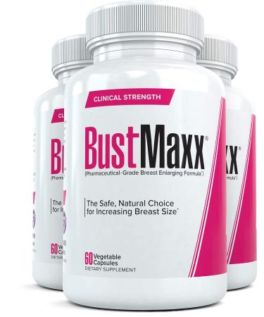 BustMaxx (3 Bottles): The Most Trusted Breast Enhancement Supplement | Natural Bust Enlargement Pills for Breast Growth | Firms & Lifts Your Breasts, 60 Caps Each