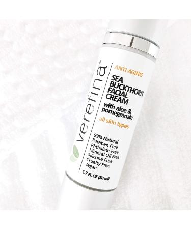 Sea Buckthorn Anti-Aging Facial Cream | 99% Natural & Vegan | Paraben Phthalate Mineral Oil Silicone Free | Cruelty-Free | 1.7 oz | Perfect for Sensitive Skin - Buy Online on GoSupps.com