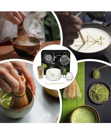 Support whisky Matcha | Kit de matcha naturel s r 5 pi ces | Kit de whisky professionnel | Kit complet d'outils pour matcha | Id al pour les amateurs de th d butants | pour les familles Blanc - Buy Online on GoSupps.com