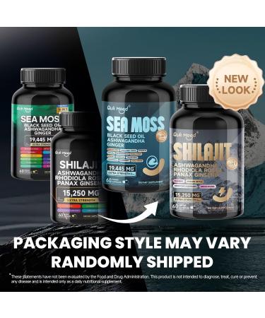 Sea Moss and shilajit Bundle 120 Capsules, with Seamoss, Black Seed Oil, Ashwagandha, Ginger, Burdock Root, Turmeric, Black Pepper Healthcare Dietary, All-in-One Multivitamin Combo Black Seed Oil - Buy Online on GoSupps.com