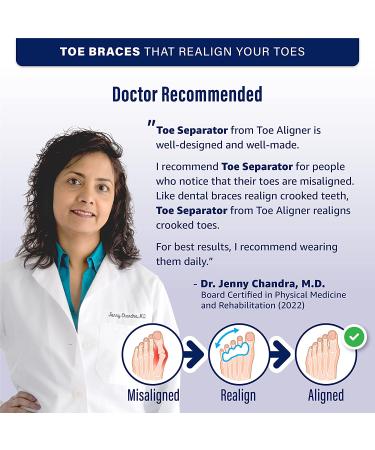 Effective Toe Separator & Stretcher for Bunions, Hammertoes & Crooked Toes | Universal Size, Latex-Free & PVC-Free - Buy Online on GoSupps.com