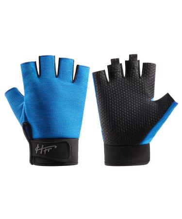 SUJAYU Fingerless Gloves, Fishing Gloves Paddling Gloves Sailing Gloves Rowing Gloves Kayak Gloves Water Gloves Sports Gloves, Fishing Gloves Men & Women Large Blue