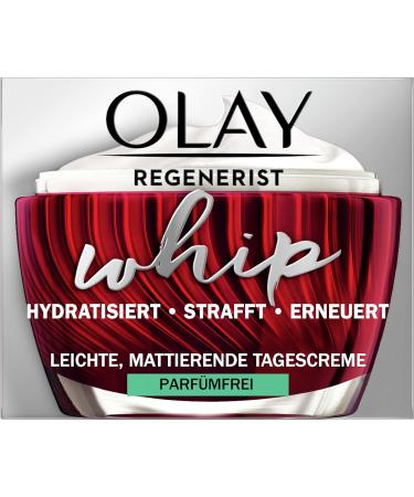 Olay Regenerist Whip Perfume Moisturiser for Firmer Skin 50 ml with Unique Texture Without Weight with Amino Peptides and Vitamin B3 Day cream perfume-free Single - Buy Online on GoSupps.com