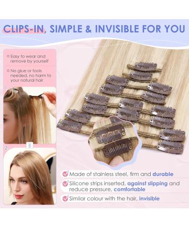 Elailite Clip in Hair Extension Real Human Hair Remy Natural Hair - 8 Pieces (Thin Weft) Full Head Straight - #18/613 Ash Blonde Mix Bleach Blonde - 10 Inch (50 g) 10 Inch (50 g) #18/613 Ash Blonde Mix Bleach Blonde - Buy Online on GoSupps.com
