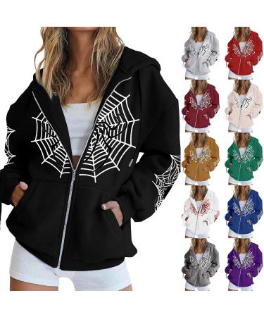 Women's Printed Sweatshirt Cardigan High Street Casual Hip Hop Metal Zipper Jacket Halloween Costumes Large Brown - Buy Online on GoSupps.com