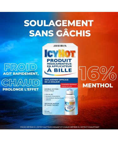 Icy Hot No Mess Applicator Quick-Drying Fast Effective Pain Relief for Muscle and Joint Pain Associated with Arthritis Backache Strains and Sprains 73ml Medication - Buy Online on GoSupps.com