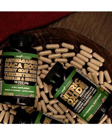 Gade Nutrition Ashwagandha with Maca Root Horny Goat Weed Turkesterone Tribulus Terrestris Panax Ginseng + Nitric Oxide Booster - Bundle for Energy Vitality Performance Pump - Buy Online on GoSupps.com
