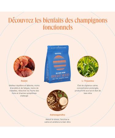 Upraising - Bright Mood | Cafe Champignon Adaptogene | Cafe Moulu + Ashwagandha + Reishi + L Theanine | Boisson Champignon Adaptogene Avec du Caf Arabica de Sp cialit | Calme Bien- tre & Balance 1 Bright Mood - Buy Online on GoSupps.com