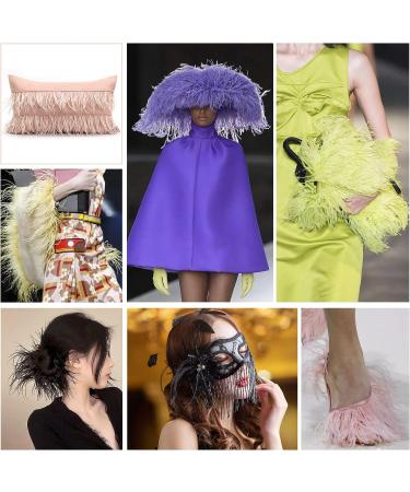 THARAHT Light Blue Ostrich Feather Trim 2 Yard - 4-6 inch Sewing Fringe for DIY Dress Sewing, Craft, Latin Wedding Decor - Buy Online on GoSupps.com