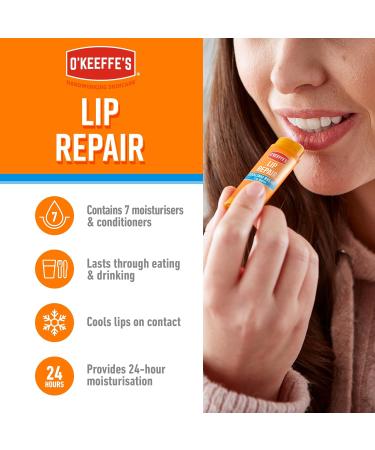 O'Keeffe's Lip Repair Cooling Relief Lip Balm - 3 Pack (4.2g Each) | Moisturizing Lip Care for Dry Lips | International Shipping Available - Buy Online on GoSupps.com
