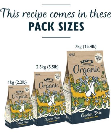 Buy Lily's Kitchen Organic Chicken Meal for Adult Dogs - Complete Dry Food 2.5kg & 625g (Pack of 4) | Best Quality Pet Food International Shipping - Buy Online on GoSupps.com