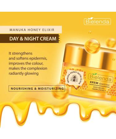 Bielenda Manuka Honey Nutri Elixir - Smooth Radiant Skin - Pores Are Tightened Imperfections Reduced - Manuka Honey Nourishing And Moisturizing Face Cream Day/Night For Dry And Sensitive Skin - 50 ml - Buy Online on GoSupps.com