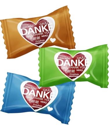 HELLMA Heart Candies - Cherry Flavor 200 Packets 680g - Thank You Multilingual Storage Box for Offices & Hotels - International Shipping Available - Buy Online on GoSupps.com