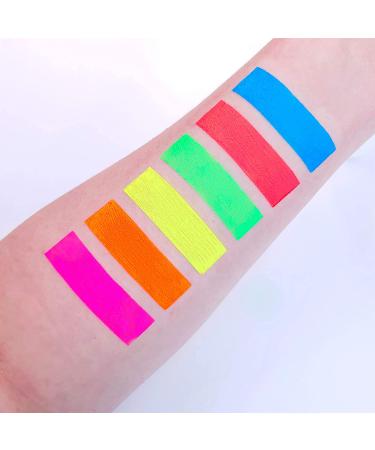 UV Glow Blacklight Face and Body Paint Set - 6 Tubes of Neon Fluorescent Paint 0.34oz - Buy Online on GoSupps.com