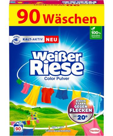 White Giant Color Powder - 90 Wash Loads Cold-Active Detergent for Stain Removal Ideal for Families - 90g Pack - Buy Online on GoSupps.com